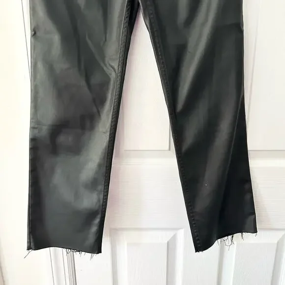 Abercrombie & Fitch Black Coated The Ankle Straight Ultra High Rise Jeans 28/6R - Picture 12 of 13